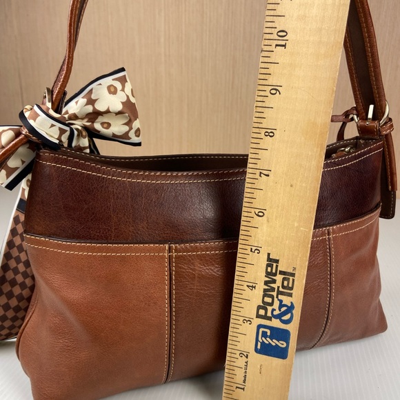 Etienne Aigner Horseshoe Leather Shoulder Bag Cognac Brown Equestrian - Picture 10 of 16